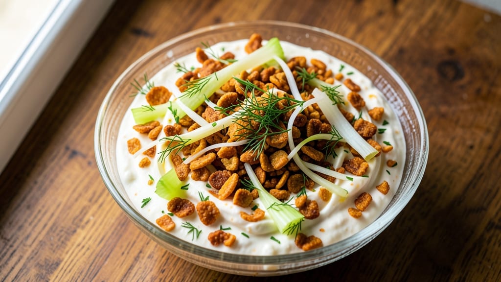 Cereal Salad Recipe: Crunchy Celery Crowns and Creamy Herb Cheese Twist