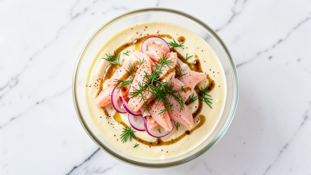 Cold Imitation Crab Salad Recipe: Smoky Paprika Cream Cheese With Crunchy Celery Bites