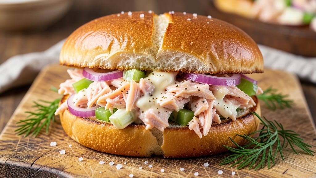 Chicken Tuna Salad Sandwich Recipe: Crunchy Celery Crowns and Creamy Herb Cheese Twist