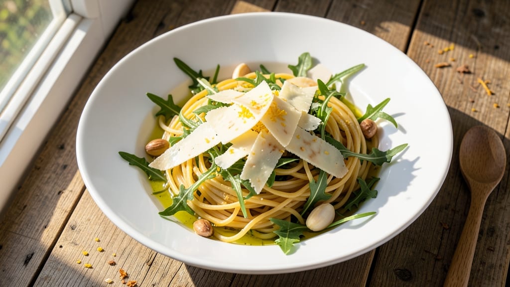 Capellini with Asiago Salad Recipe: Al Dente Pasta Meets Creamy Cheese Crunch