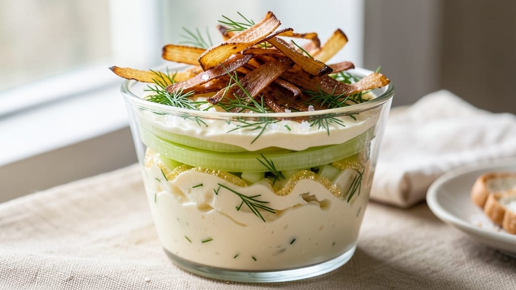 3 Layer Salad Recipe: Crisp Celery Crowns Meet Creamy Herb Cheese Bliss