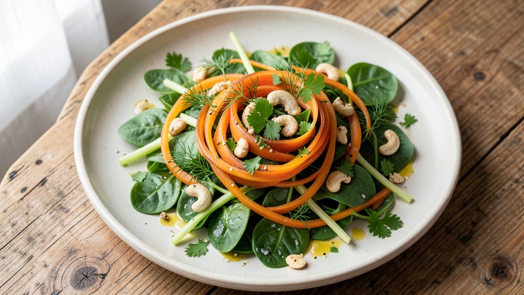 Cassie Yeung's Carrot Ribbon Salad Recipe: Celery Crown Crunch and Creamy Herb Cheese Fusion Without Mayo