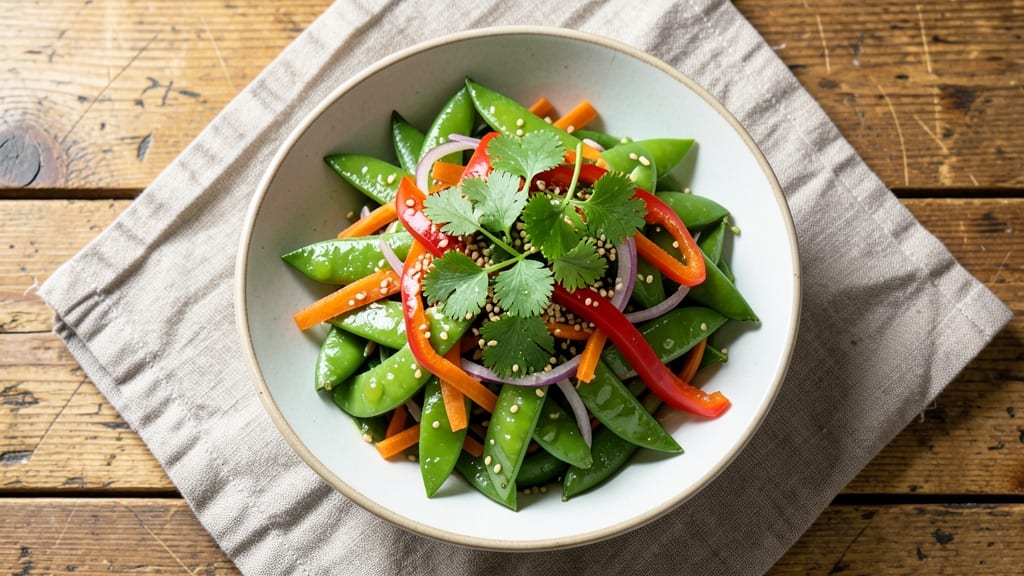 Cold Snow Pea Salad Recipe: Bright Green Crunch With Citrusy Zing