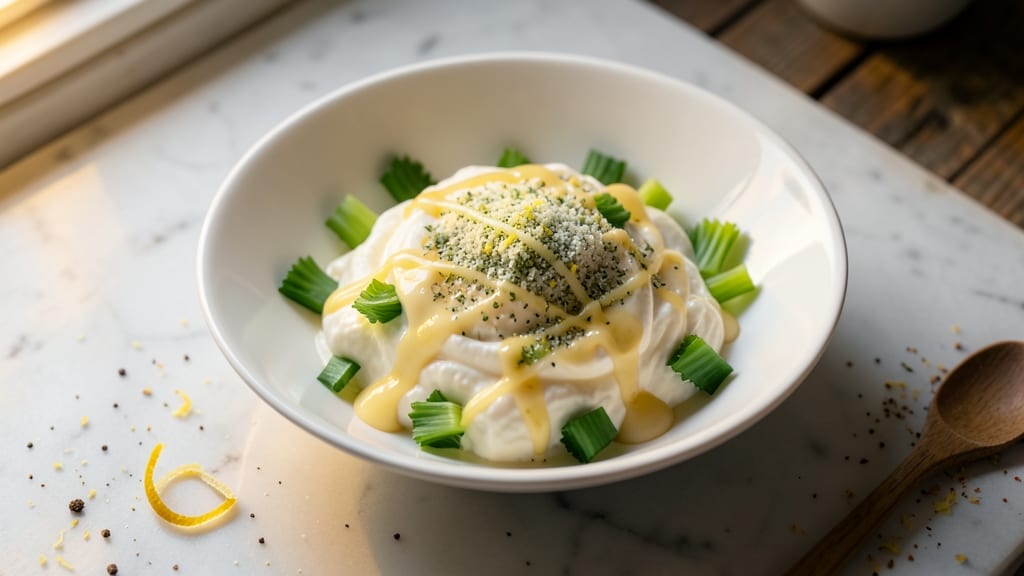 Zero Point Egg Salad Recipe: Crisp Celery Crowns and Herb Cheese Zero-Calorie Twist