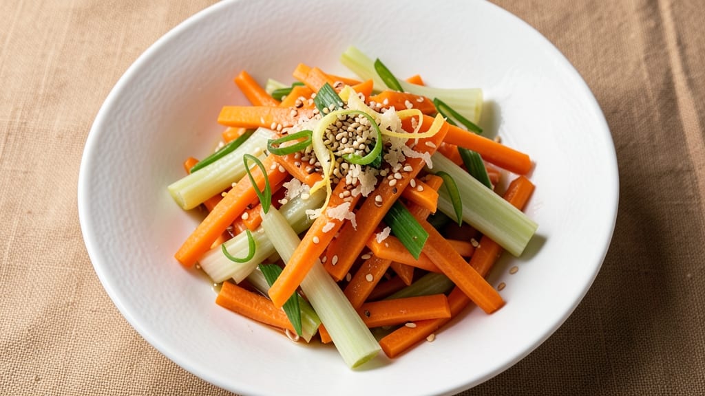 Chinese Carrot Salad Recipe: Crunchy Celery Crowns With Citrusy Sesame Dressing