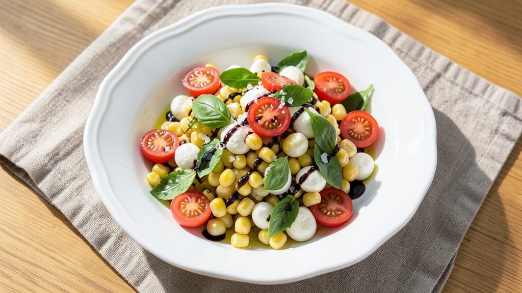 Caprese Corn Salad Recipe: Sweet Mozzarella and Basil Crunch in 15 Minutes