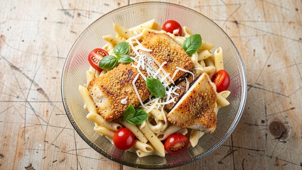 Chicken Parmesan Pasta Salad Recipe: Crispy Chicken and Creamy Cheese Fusion