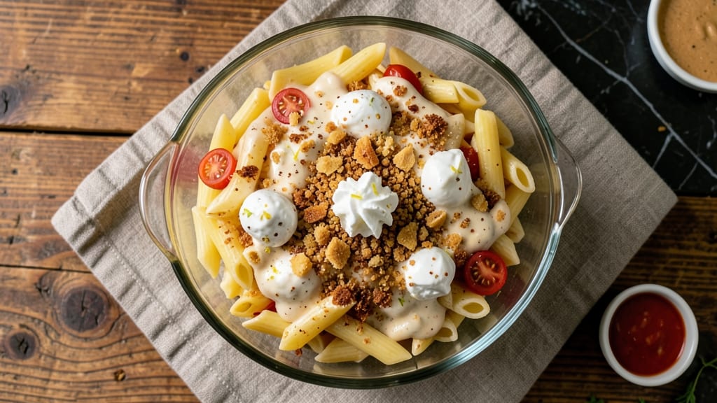 Alison Roman's Pasta Salad Recipe: Triple-Layered Crunch and Herb-Infused Cream Cheese