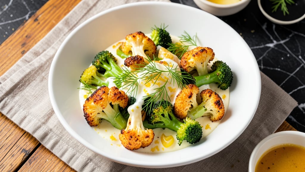 Cold Broccoli and Cauliflower Salad Recipe: Crisp-Topped Creamy Herb Dressing Magic