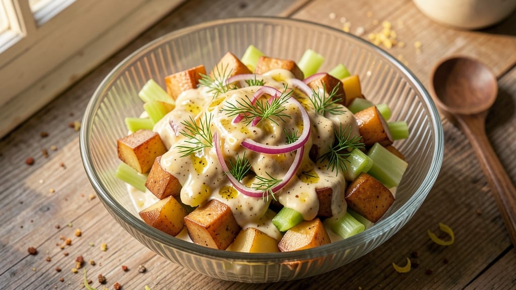 Add Potato Salad Recipe: Bold Mustard and Celery Crunch Without Mayo Cling