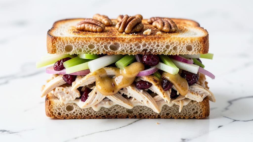 Chicken Salad Sandwich Recipe With Cranberries and Pecans: Sweet-Tart Crunch Meets Creamy Herb Cheese Bliss