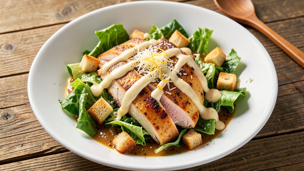 Classic Chicken Caesar Salad Recipe: Crispy Parmesan Crunch and Zesty Anchovy Dressing