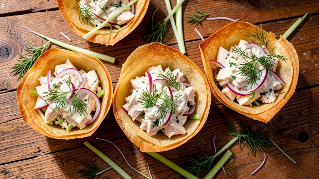 Chicken Salad in Phyllo Cups Recipe: Crispy Pastry Shells With Creamy Filling