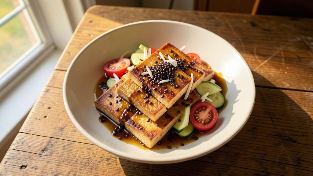 Chinese Tofu Salad Recipe: Crispy Sesame-Crusted Cubes With Tangy Lime Vinaigrette