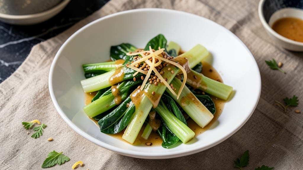 Cold Bok Choy Salad Recipe: Peppery Crunch With Creamy Sesame Dressing