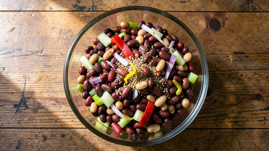 Three Bean Salad Recipe With Black Beans: Crunchy Celery and Zesty Lime Twist