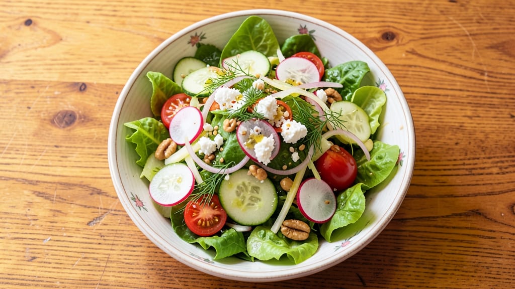 Pusadee's Garden 17-Ingredient Salad Recipe: Crunchy Celery Crowns and Smoky Herb Cheese Fusion