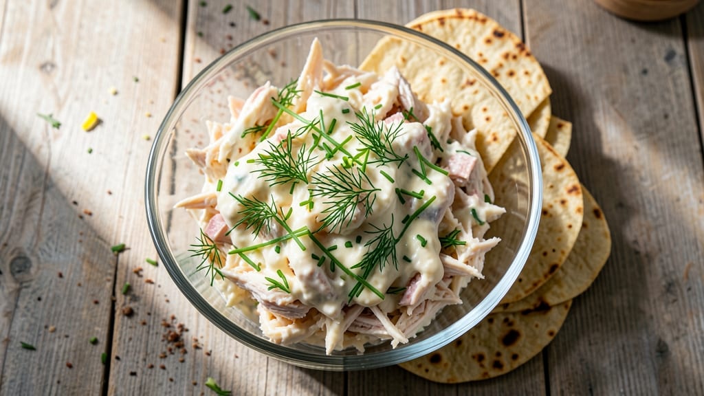 Chicken Salad Bites Recipe: Crispy Tortilla Cups Filled With Zesty Herb Cream Cheese