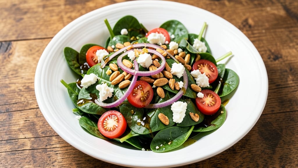Chopped Spinach Salad Recipe: Wilted Greens With Toasted Pine Nut Crunch