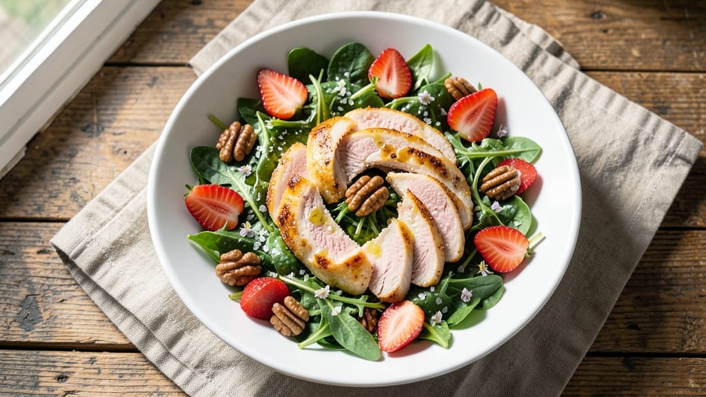 Chicken Strawberry Pecan Salad Recipe: Sweet Tart Crunch With Creamy Herb Dressing