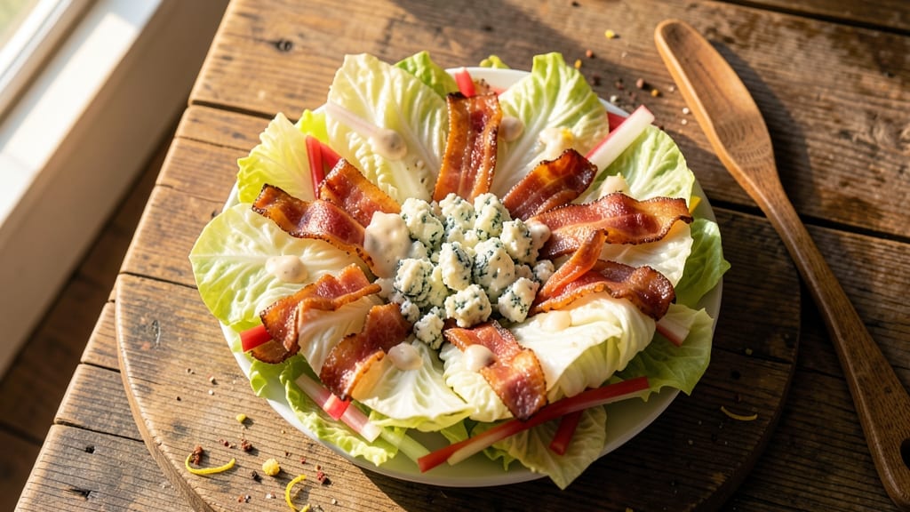 Classic Blue Cheese Wedge Salad Recipe: Crunchy Celery Crowns and Sharp Cheese Harmony