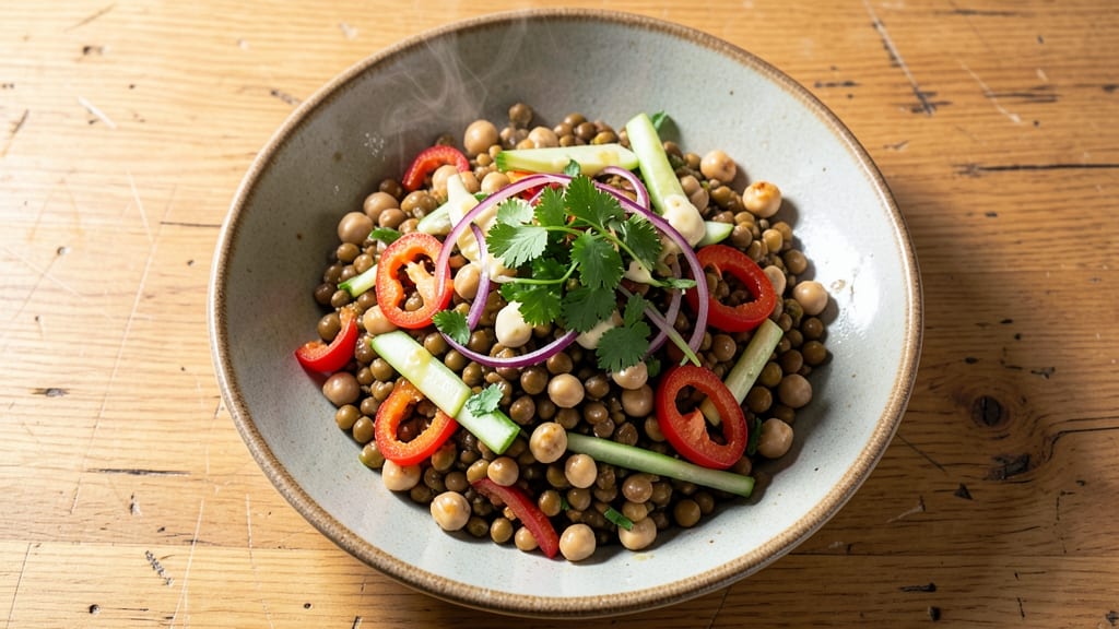 Chickpea and Lentil Salad Recipe: Protein-Packed, No-Mayo Crunch