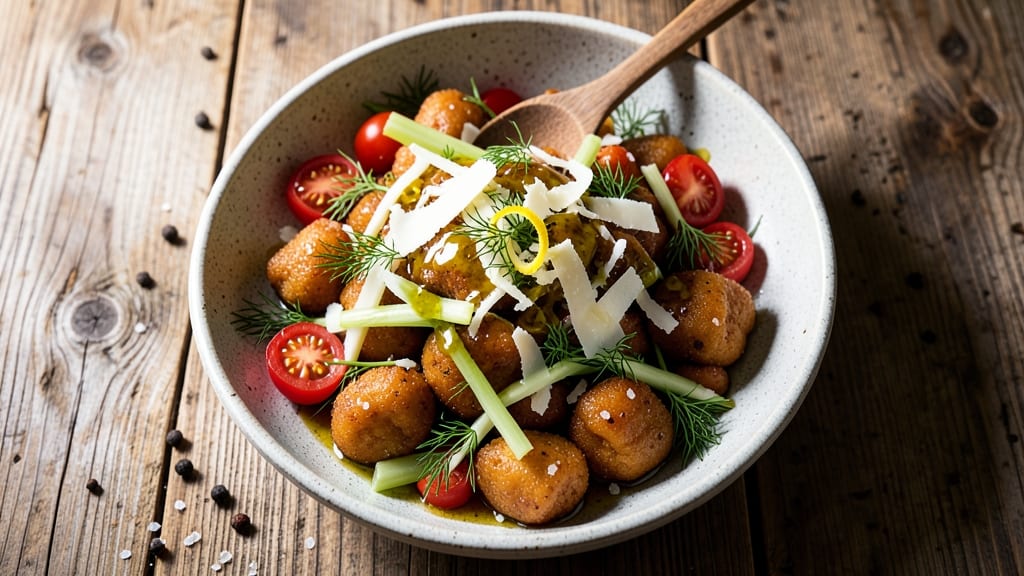Cold Gnocchi Salad Recipe: Crisp Celery Crowns and Zesty Lemon Vinaigrette Twist