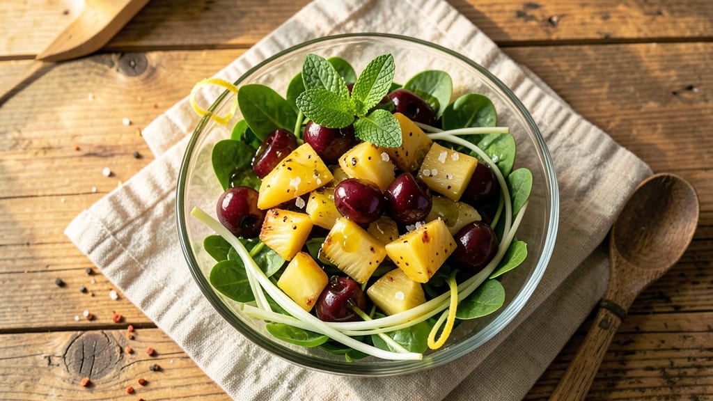 Cherry Pineapple Salad Recipe: Tropical Brightness with Crunchy Celery Crowns