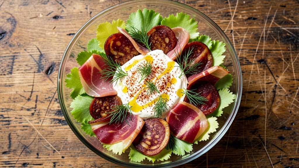Cold Cut Salad Recipe: Crisp Celery Crowns and Smoky Cream Cheese Fusion