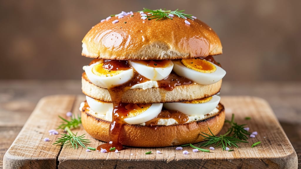 Sweet Egg Salad Sandwich Recipe: Fruity Peach and Herb Cream Cheese Fusion