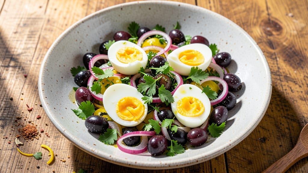 Traditional Egg and Olive Salad Recipe: Mediterranean Crunch Without Mayo Cling