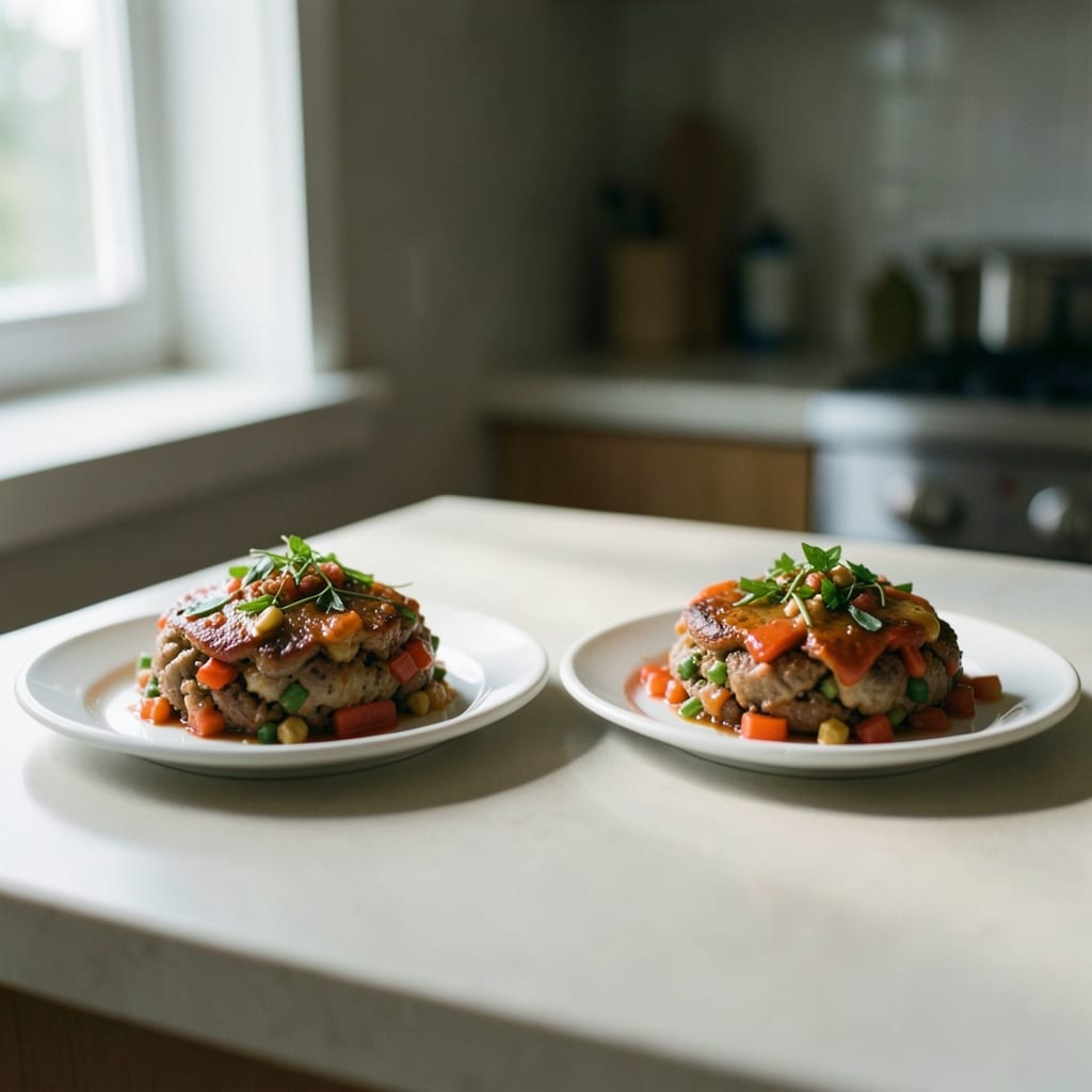 Two versions of the same dish, side by side