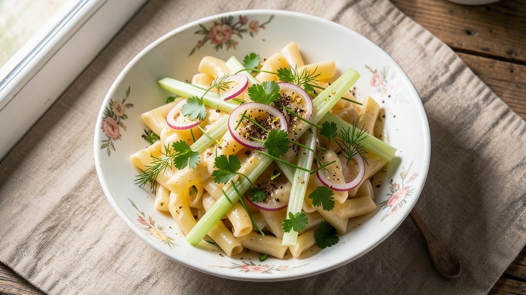 Club Salad Pasta Salad Recipe: Celery Crown Crunch Meets Creamy Herb Cheese Twist