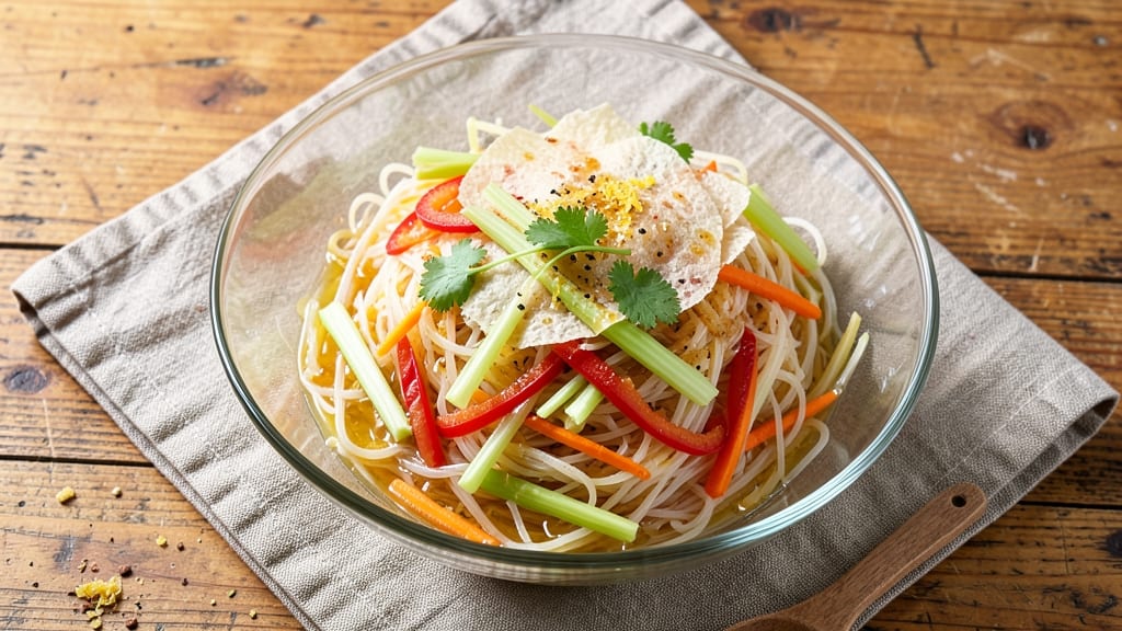 Cold Vermicelli Noodle Salad Recipe: Crisp Celery Crowns and Citrus-Lime Zing