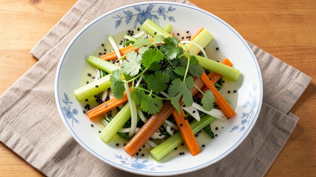 Chinese Green Salad Recipe: Crisp Celery Crowns With Zesty Sesame-Lime Vinaigrette