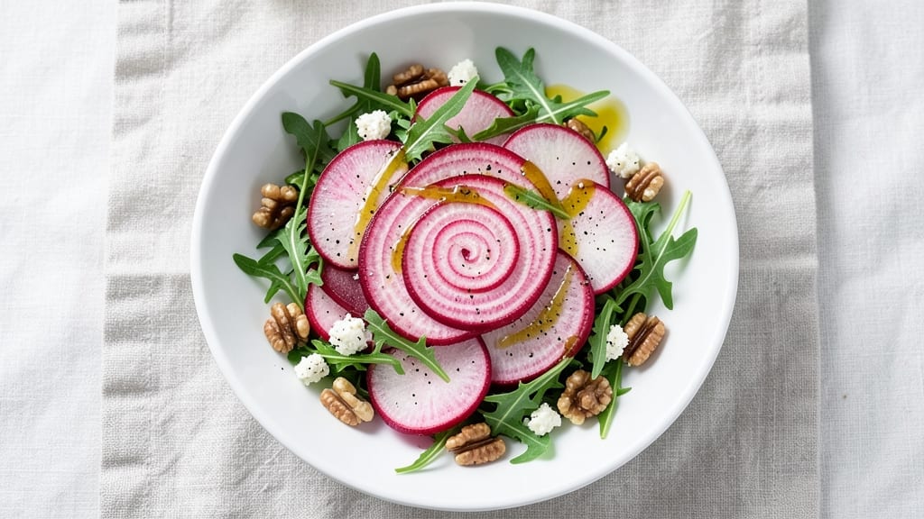 Chioggia Beets Salad Recipe: Striped Ruby Gems With Creamy Goat Cheese Twist