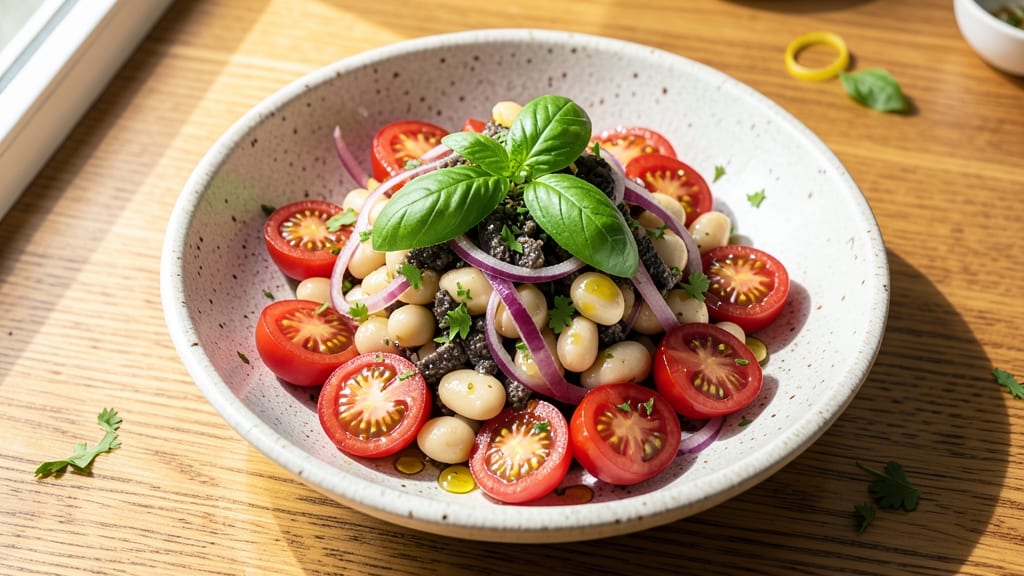 Cherry Tomato and White Bean Salad Recipe: Bright Herb-Vinaigrette Crunch