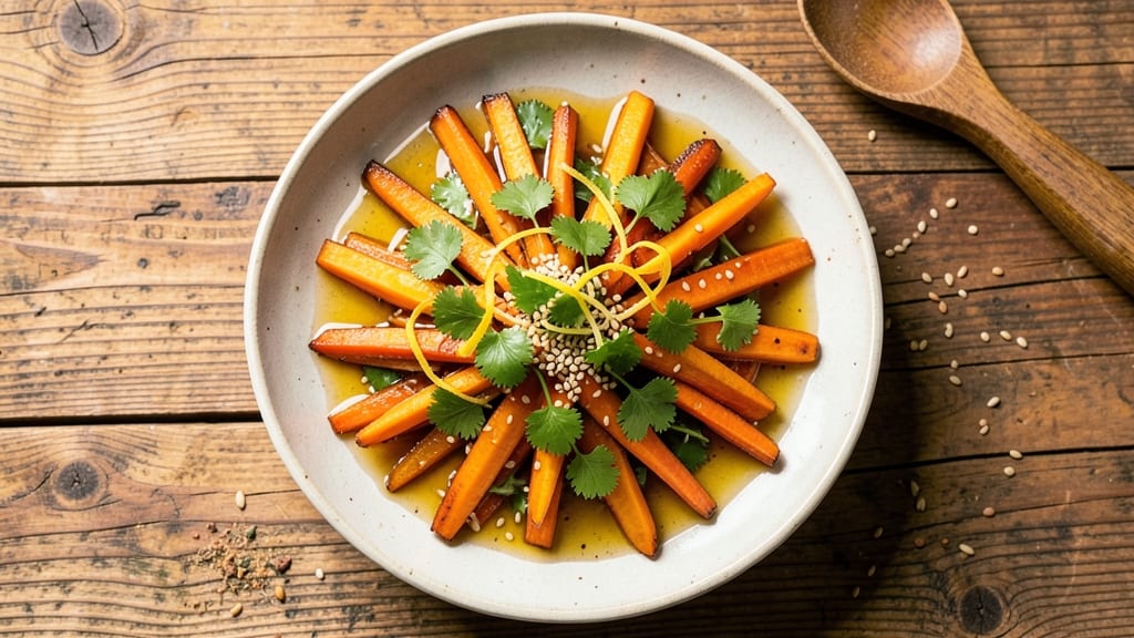 Asian-Style Carrot Salad Recipe: Crisp Celery Crowns with Sesame-Ginger Zing