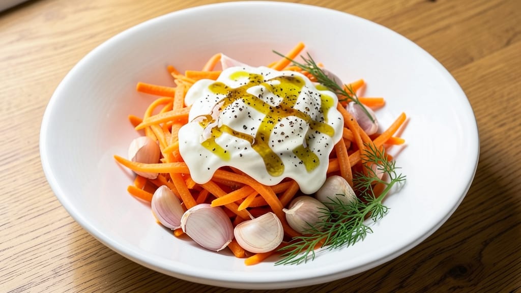Carrot Garlic Salad Recipe: Sweet Roasted Carrots Meet Garlicky Yogurt Zing