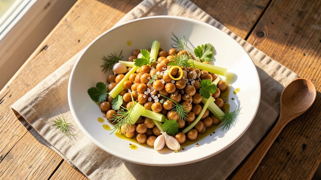 Chickpea and Celery Salad Recipe: Crunchy Crowns With Creamy Herb Dressing Fusion