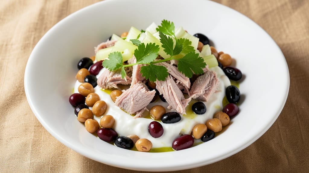 Tuna and 3 Bean Salad Recipe: Crunchy Celery Crowns and Zero-Mayo Creaminess