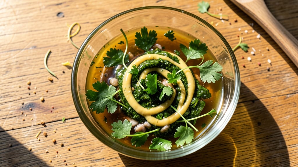 Classic Nicoise Salad Dressing Recipe: Herb-Infused Olive Oil Emulsion With Anchovy Depth