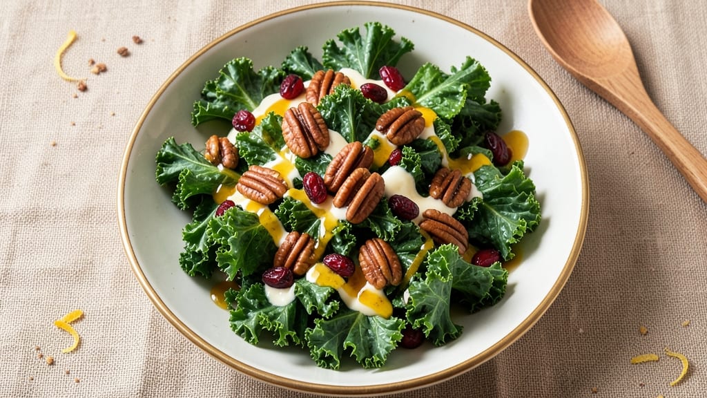 Christmas Kale Salad Recipe: Festive Greens With Crispy Pecan & Cranberry Bite